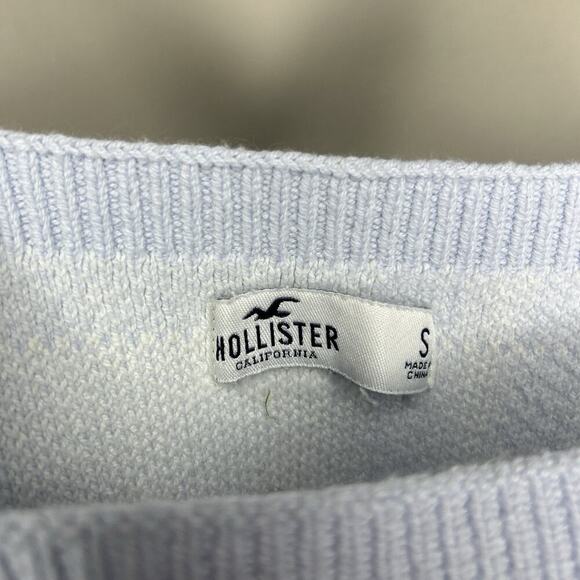 Hollister Cropped Blue and White Plaid Knit Tank Sz S - Picture 8 of 8